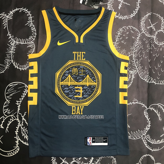 Jordan Poole NO 3 Camiseta Golden State Warriors Ciudad 2018-19 Azul